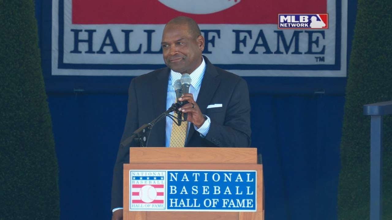 Tim Raines is inducted into the Hall of Fame