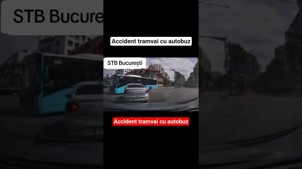 Accident tramvai cu autobuz STB