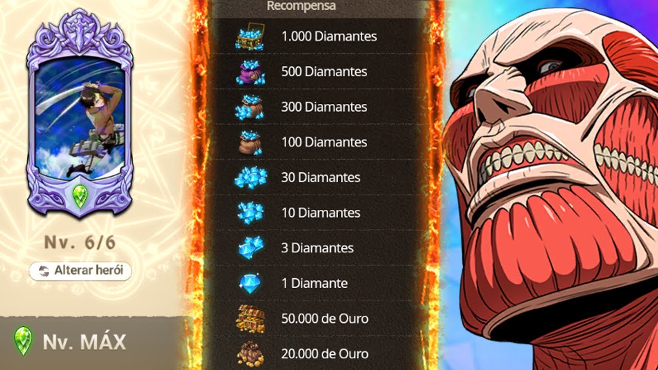 TUDO SOBRE A COLAB DO ATACK ON TITAN! - THE SEVEN DEADLY SINS GRAND CROSS