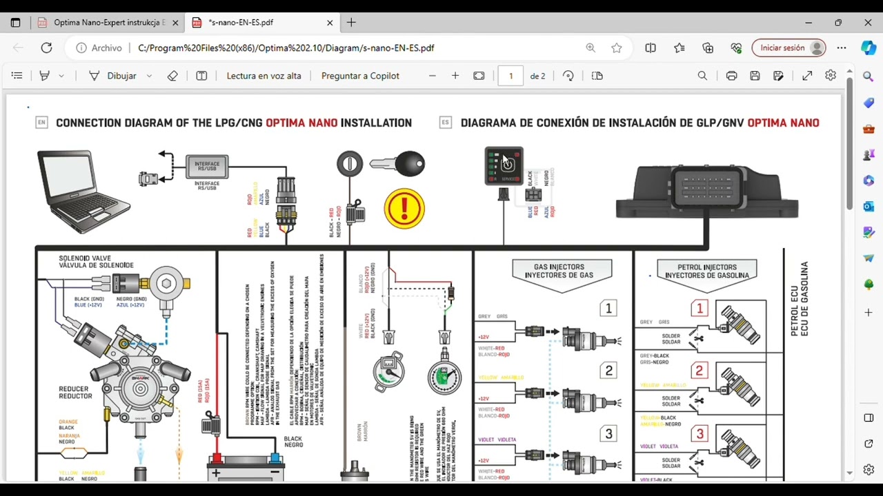 Sistema de gas gnv y glp ( diagrama de instalación de gas )