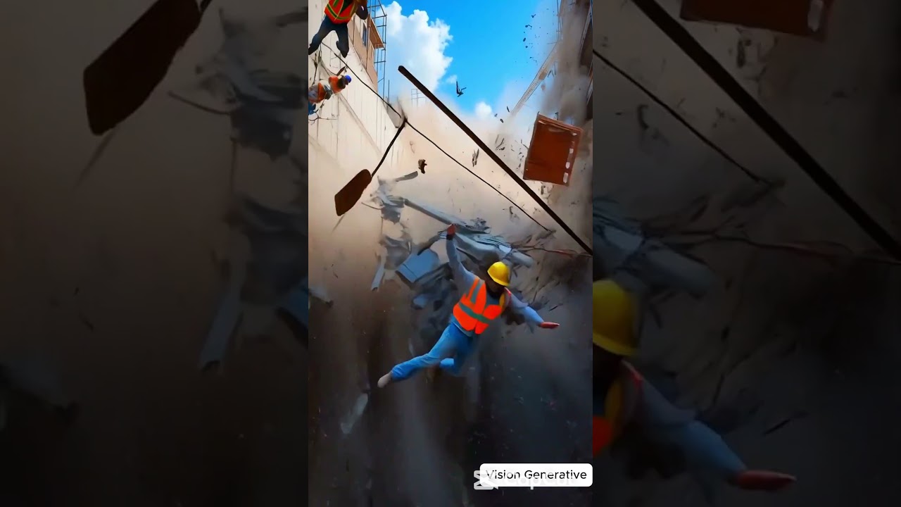 Realistic Building Collapse Simulation | AI-Generated Construction Disaster Animation #shots #hope