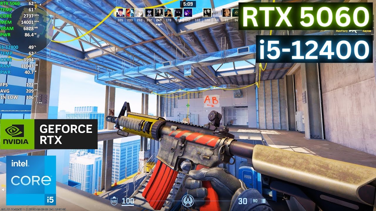 CS2 | RTX 5060 + i5 12400 | 1080p | Low & Very High Settings