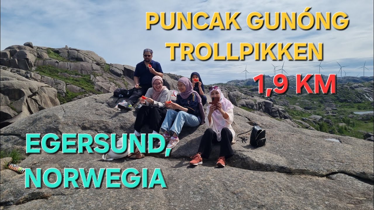 Puncak Trollpikken di Egersund ,Norwegia 