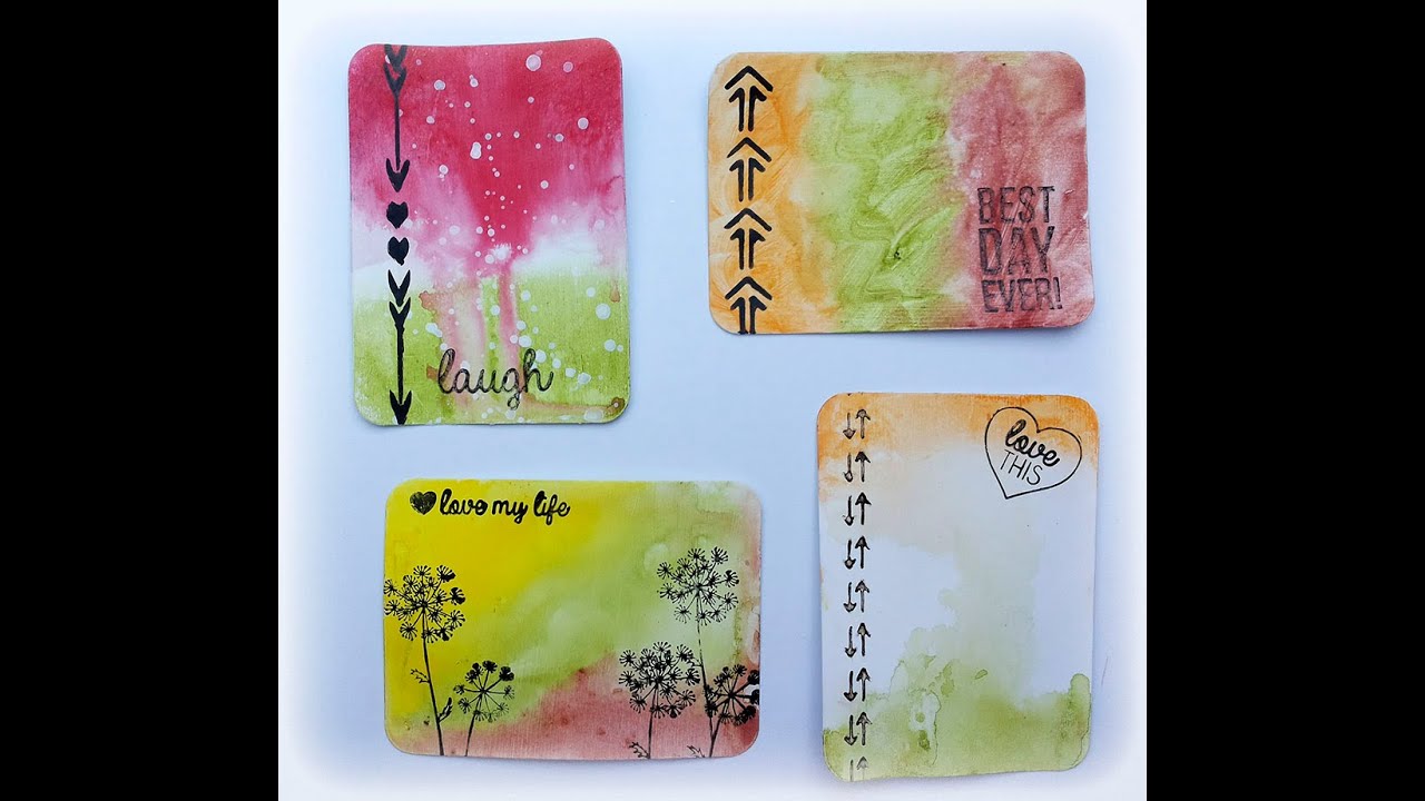 Make you own mixed media journal cards using Gelatos® and Stamper's Big Brush Pens