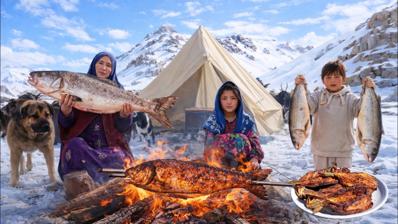 Shepherd's Life in the Coldest Mountain of Afghanistan | Shepherd Mother Cooking Village Style Food
