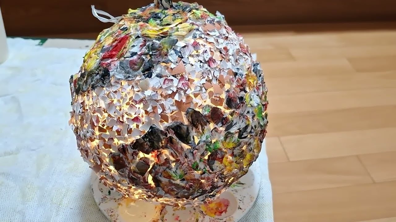 무드등 풍선'종이'계란껍질로 만들어 보기 DIY mood lamp #무드등 