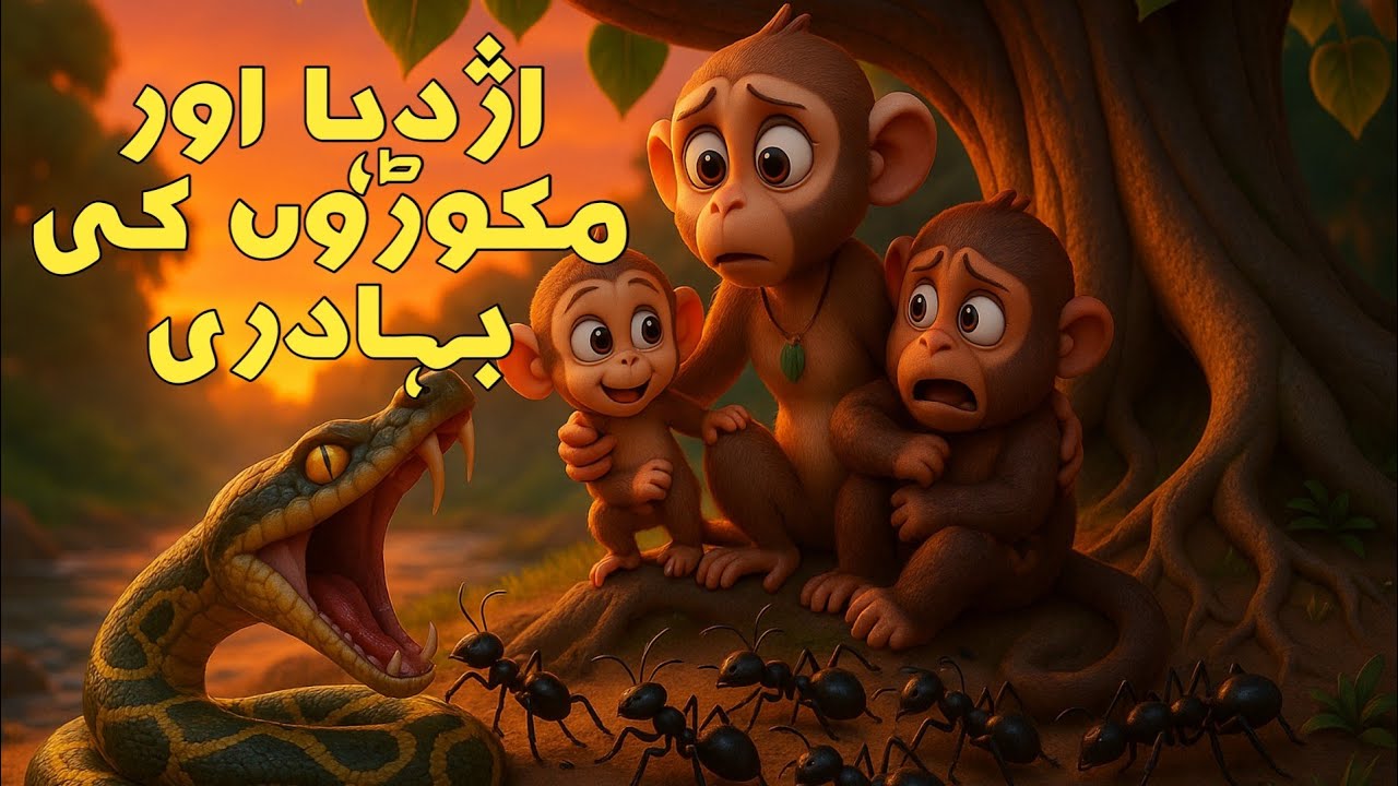 نیکی کا بدلہ – حیرت انگیز کہانی  | Monkey, Ants and Python | Best Moral Story in Urdu   