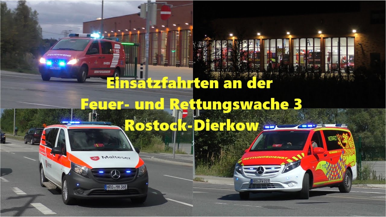 [GW-Mess, Neufahrzeuge uvm.!] Einsatzfahrten an der Feuer- und Rettungswache 3 Rostock Dierkow