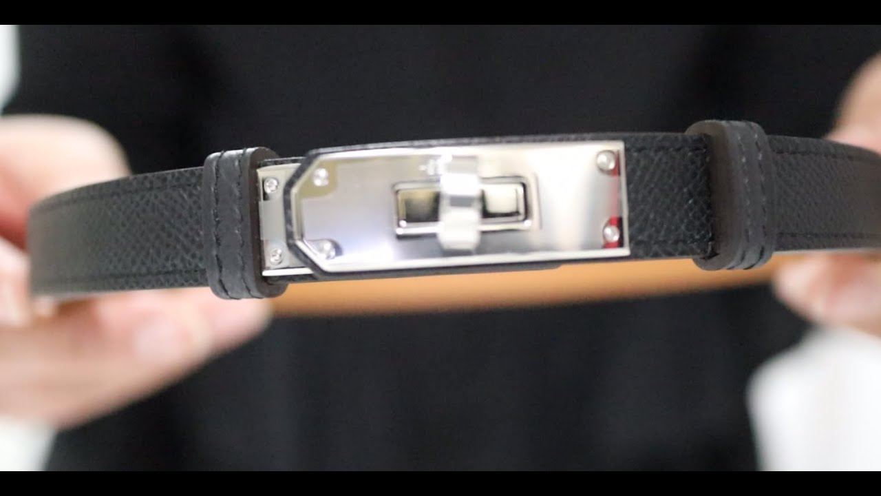 Hermes Kelly 18 Belt in black with palladium-plated hardware unboxing!. 에르메스 켈리 벨트! 언박싱!