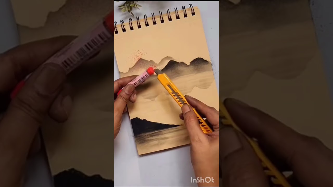Easy Sunset Scenery Painting 🌅 Golden Hour Art 🧡 