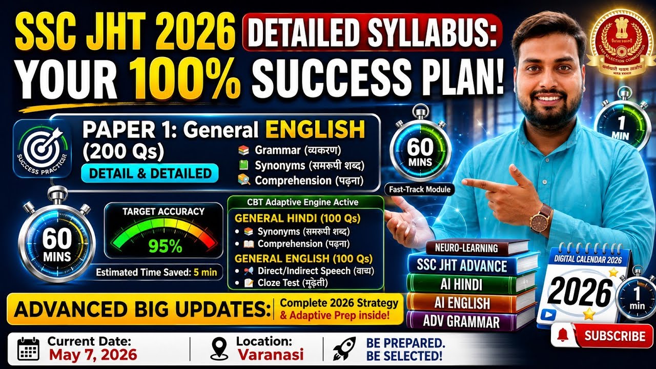 ​SSC JHT Syllabus 2026 | Junior Hindi Translator Exam Pattern Explained #sscexam 