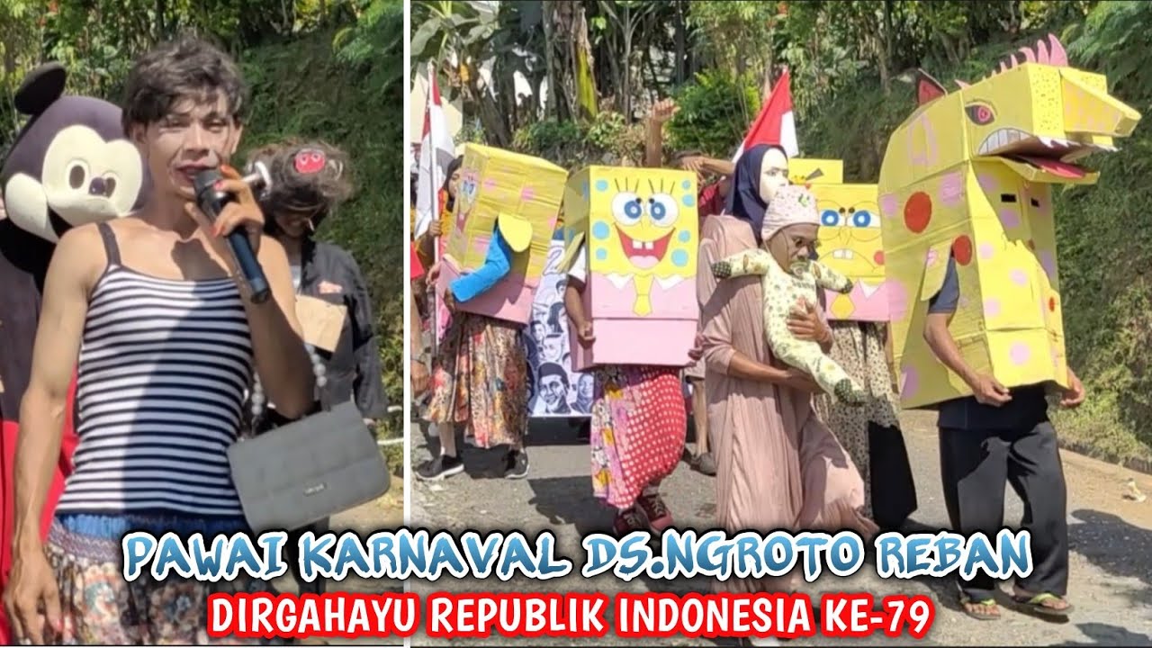 KOCAK..!! PAWAI KARNAVAL DESA NGROTO KEC.REBAN HUT RI KE-79 | #karnaval #pawai #17agustus