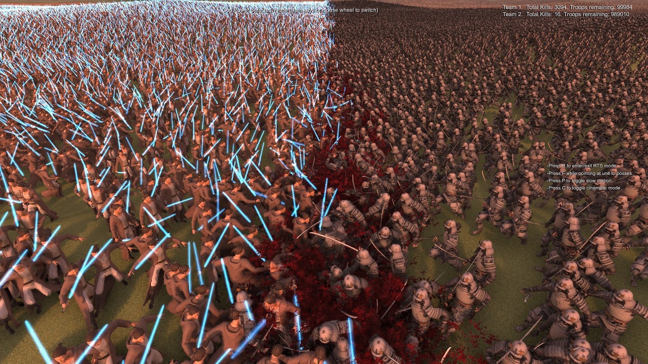 100,000 Laser Knights vs 1,000,000 Samurai | UEBS 2 Massive Battle