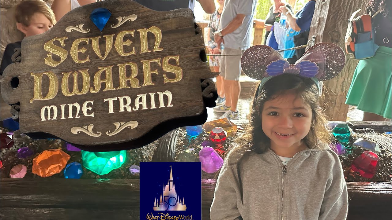 Seven Dwarfs Mine Train Magic Kingdom Walt Disney World Roller Coaster Ride Rope Drop, Queue, POV