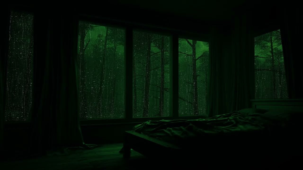 Midnight Deep Forest Rain Sounds | Heavy Downpour Ambience for Restful Mind and Sleep