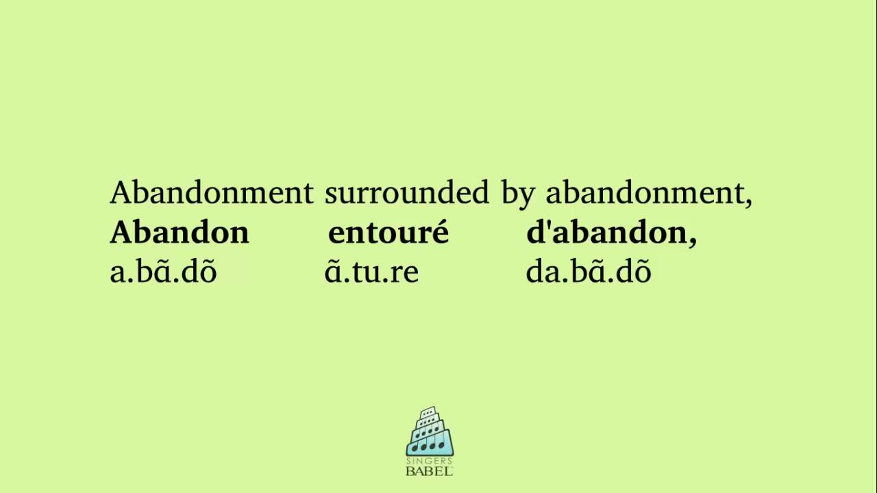 Les Chanson des Roses - 5. Dirait-on (Pronunciation Guide)