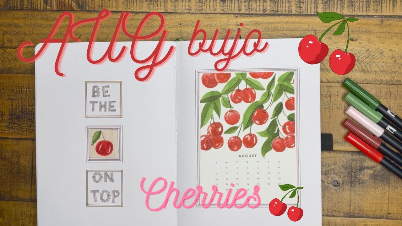 PLAN WITH ME | August 2022 Bullet Journal Setup | Cherry Theme