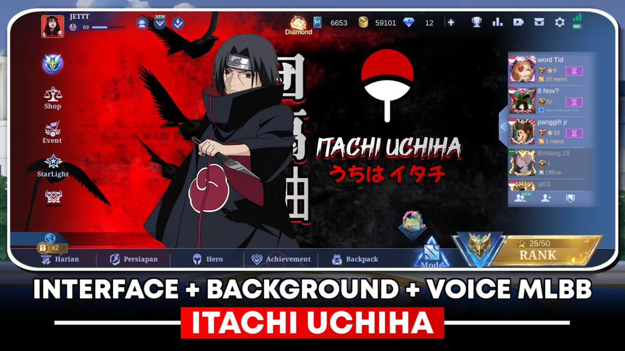 Are you sure you don't want to use it? | Mobile Legends Uchiha Itachi Interface
