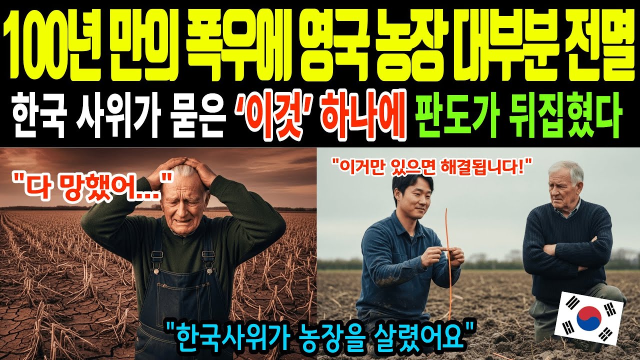 [해외감동사연] 장난감 파이프라 비웃던 영국농부들 참교육! 100년 대홍수 뚫고 요크셔 장인 농장 살려낸 한국사위의 소름 돋는 K농법
