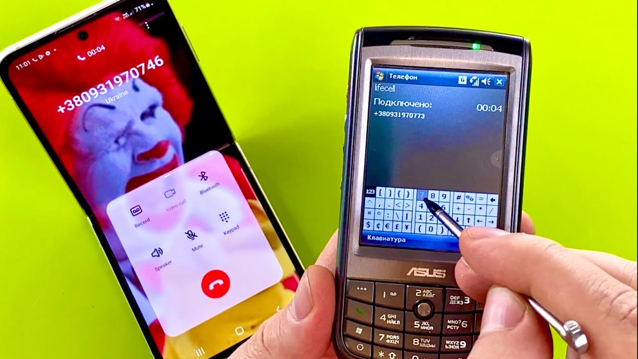 Legend ASUS P525 vs Samsung Z FLIP 3 Incoming call & Outgoing call (windows phone vs android)