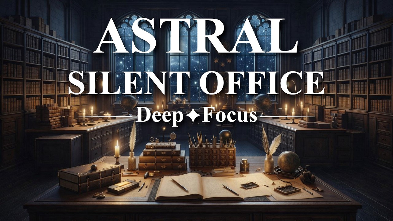 Astral Silent Office ✦ Magical Night Ambient Music for Deep Focus & Quiet Reading (3 Hours)
