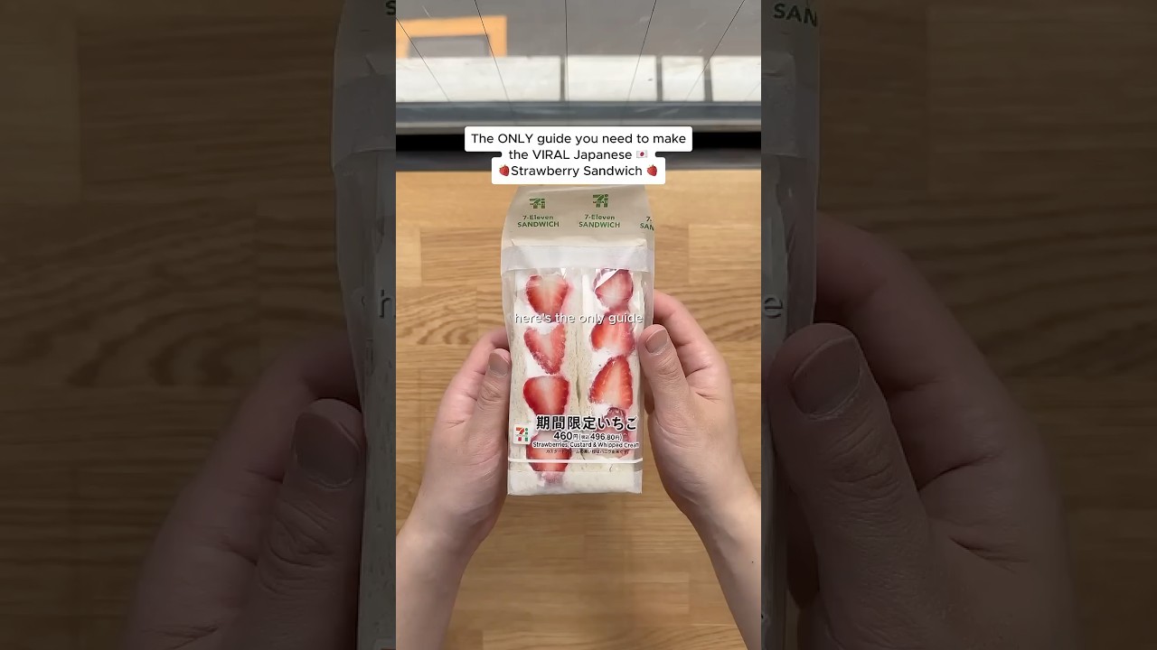 The VIRAL Japanese Strawberry Sandwich from 711 from scratch | Full Recipe Video #japanesefood