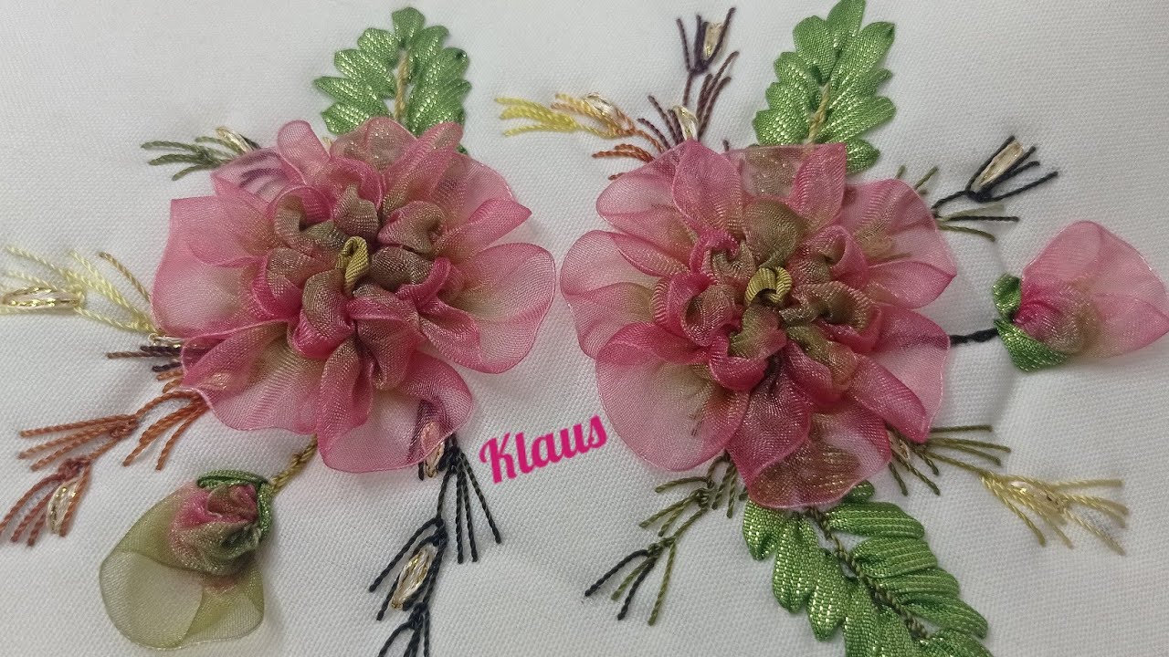 # 227 COMO HACER FLOR C/ORGANZA EN DISEÑO (HOW TO MAKE FLOWERS/RIBBON FLOWERS)