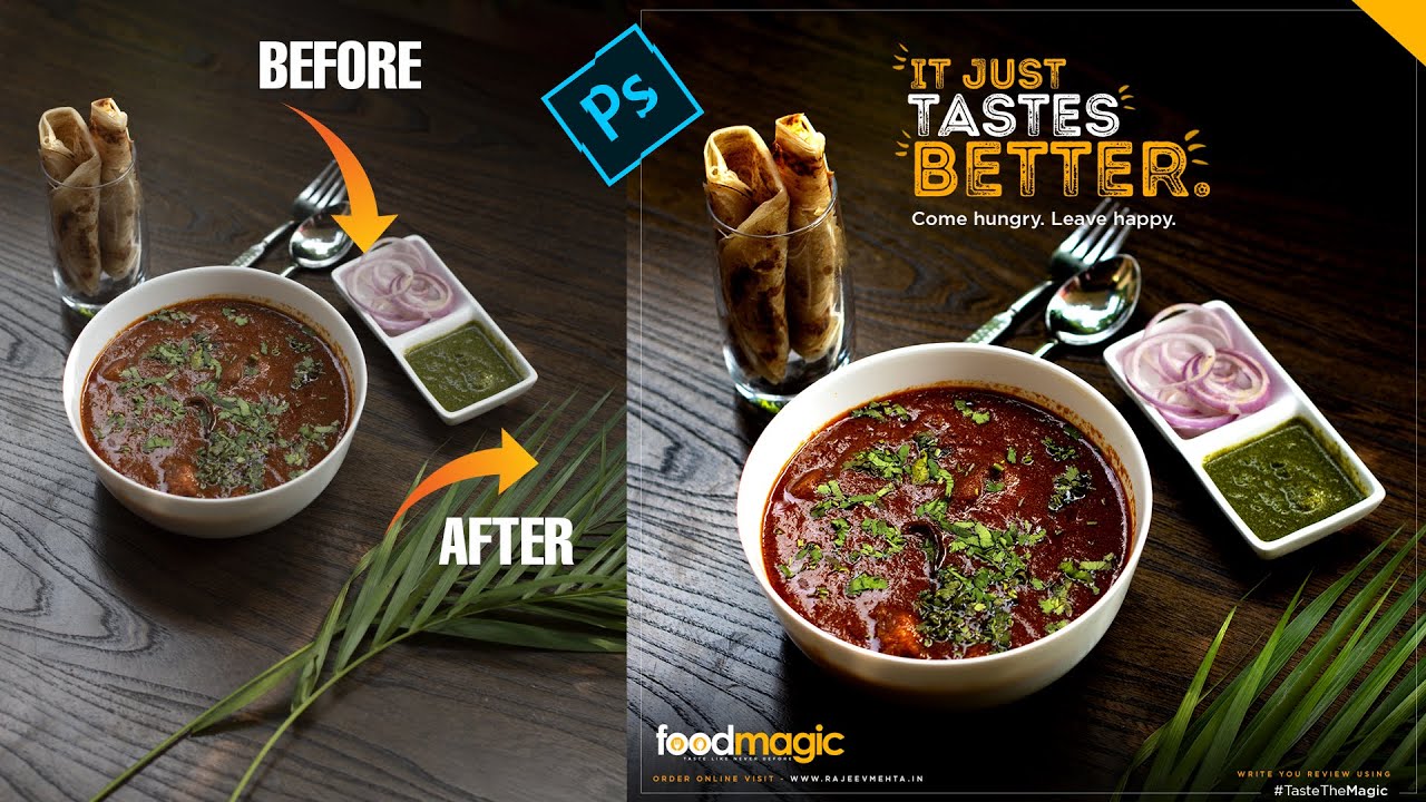 Learn Food RAW Photo Editing, Banner Design and Logo Design in Hindi – Photoshop CC