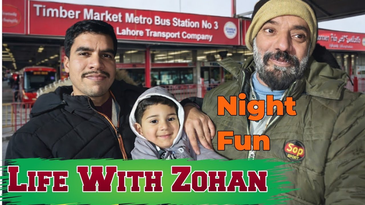 Zohan Enjoying Smog Season at Lahore Metro Bus Station | Little Zohan Fun at Timber Market Lahore