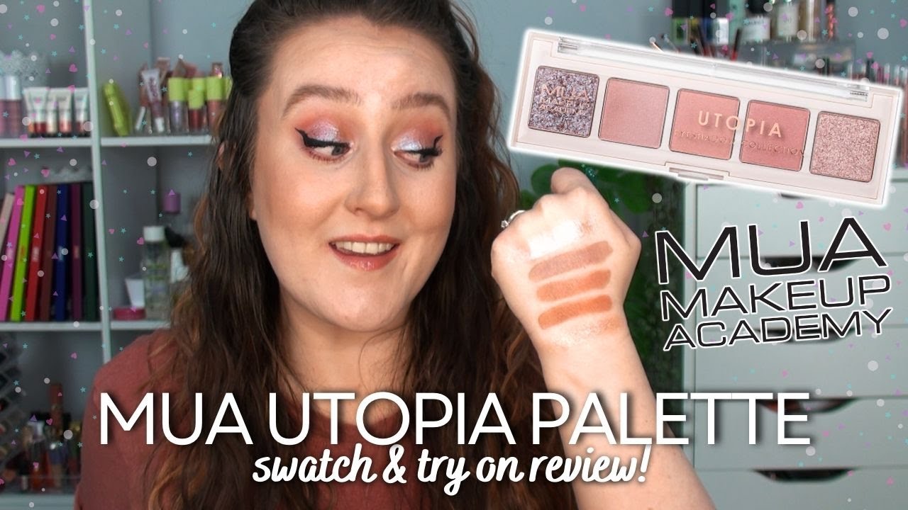 MUA UTOPIA EYESHADOW PALETTE SWATCHES & TRY ON! New Duo Chrome Eye Shadow Palette *so affordable!*