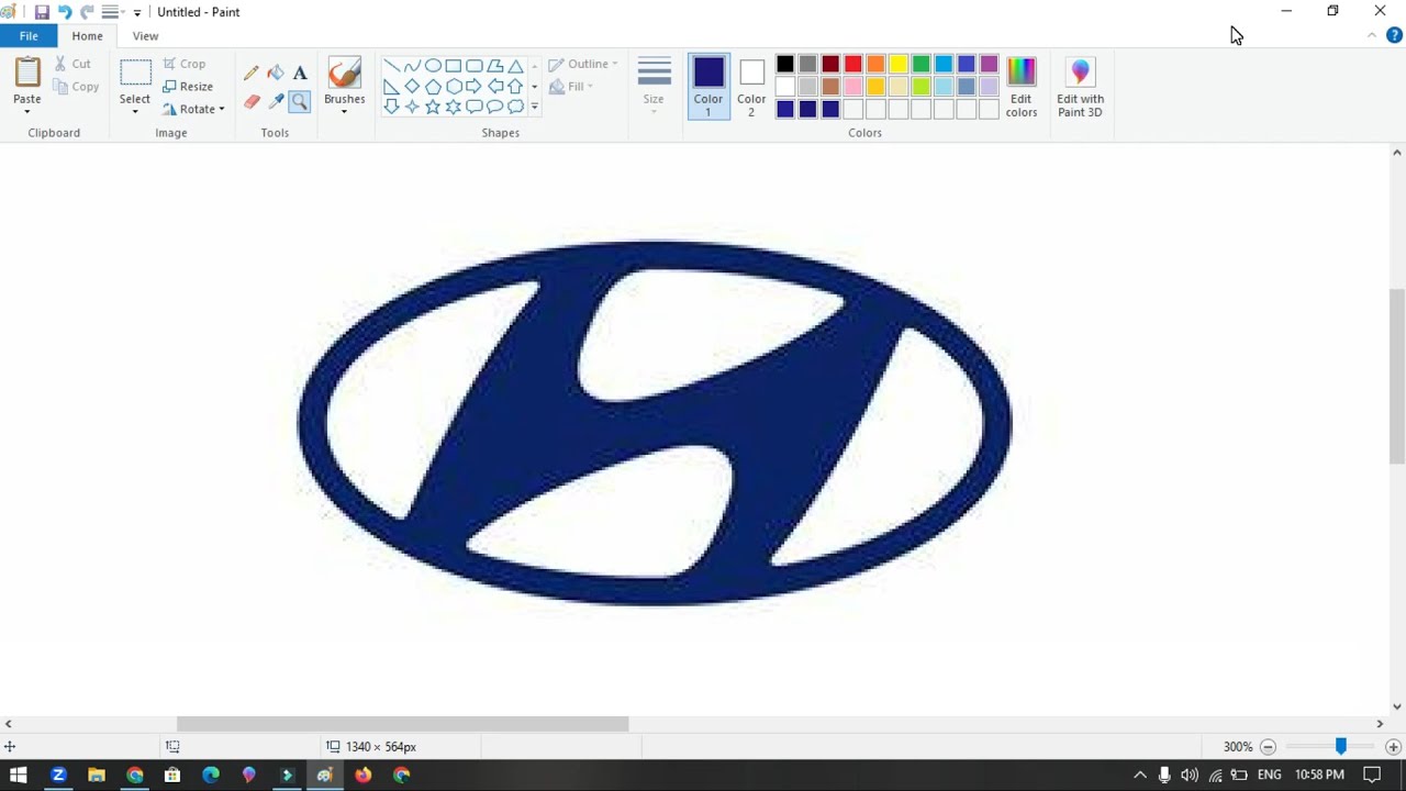 How to draw Hyundai Logo in computer | Hyundai Car Logo Drawing.