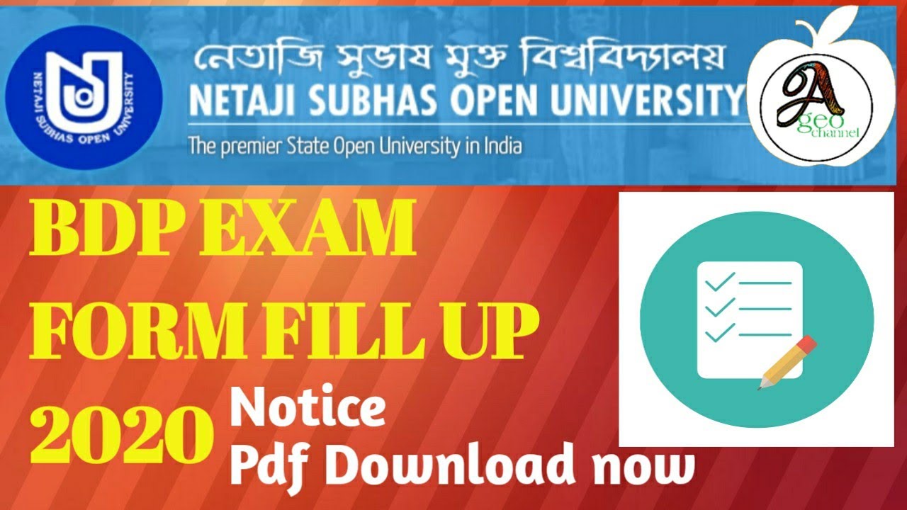 Nsou Bdp Theory Exam form fill up 2020/BDP Term end examination form  fillup2020-2021