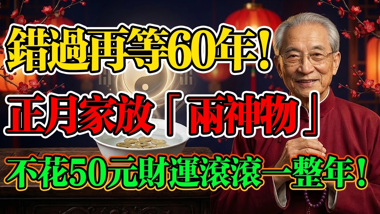 南懷瑾：2026正月必看天機！教你一秒找出家中「明財位」，不花50元便可布下水火既濟「催財局」，接住未來十年大運！#明財位 #粗鹽 #風水佈局 #財運 #南懷瑾 #易經風水 #2026運勢 #佛學智慧