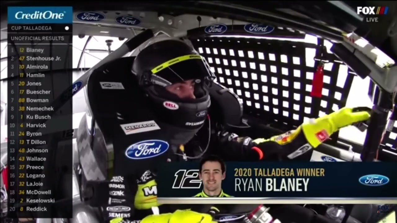 ryan blaney vs ricky stenhouse jr photo finish 2020 talladega