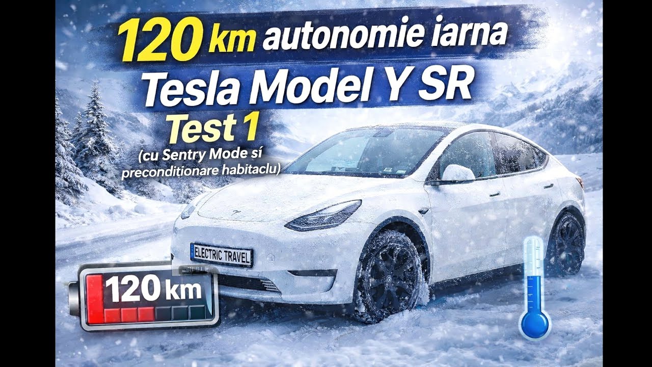 120 km AUTONOMIE iarna cu Tesla Model Y?! Test REAL cu Sentry & Precondiționare #tesla #teslamodely