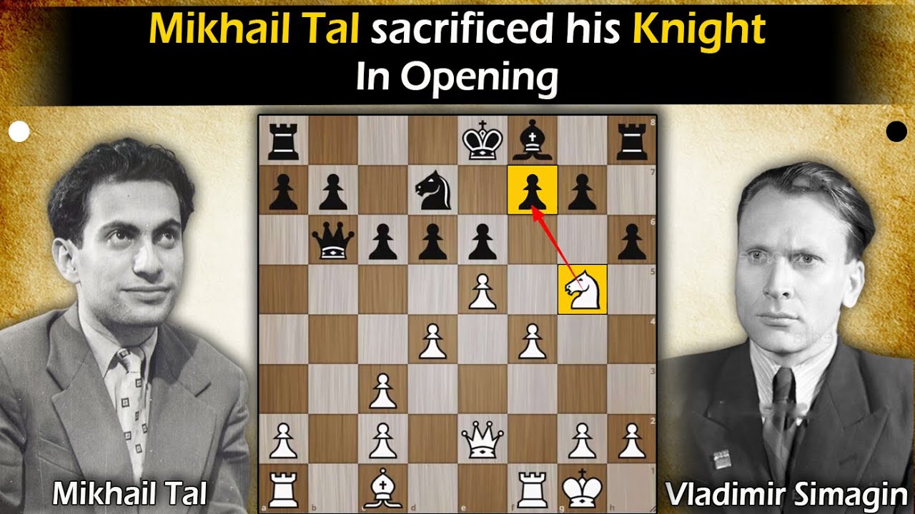 Mikhail Tal sacrificed his Knight in opening | Tal vs Simagin 1956