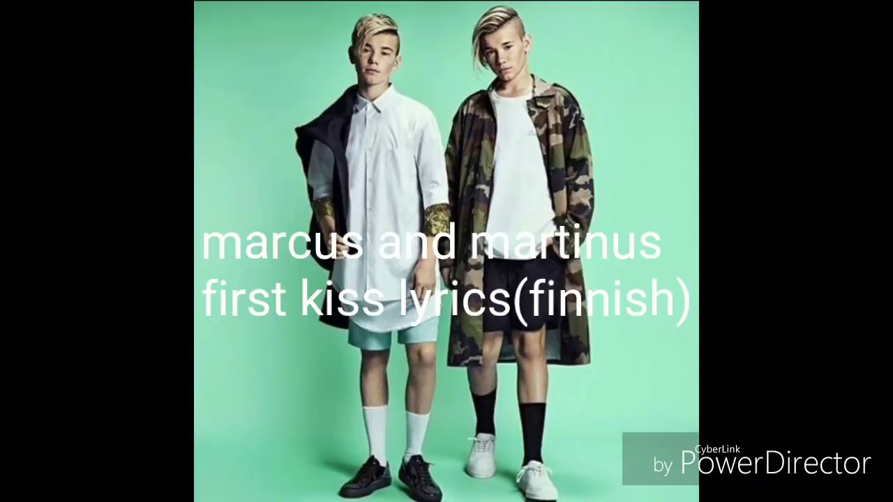 Marcus & Martinus first kiss lyrics video (finnish)