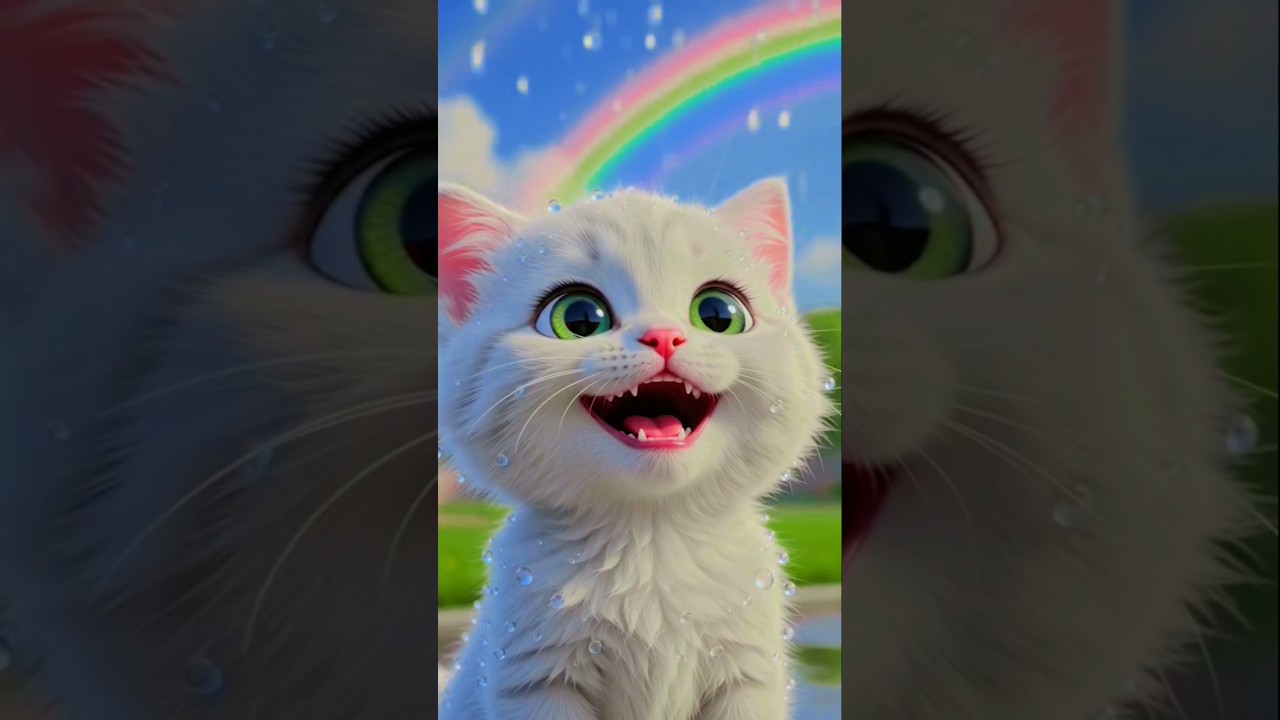 Cute Kittens Dancing in the Rain! 🎒🌧️ | Adorable Animated Cat Dance