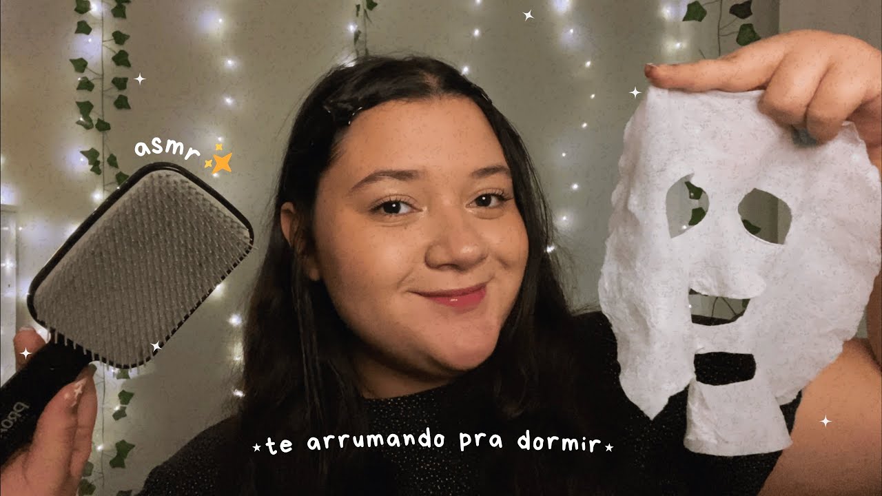 ASMR | arrumando VOCÊ pra DORMIR 😴✨ (massagem, skincare, e voz suave)