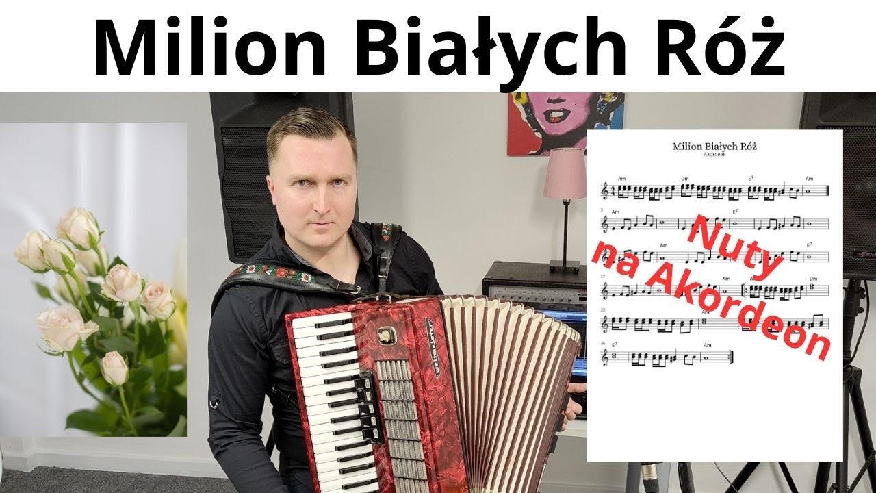 Milion Białych R&oacute;ż - Akordeon - Nuty - Cover - Миллион алых роз - Million de Roses - Accordion