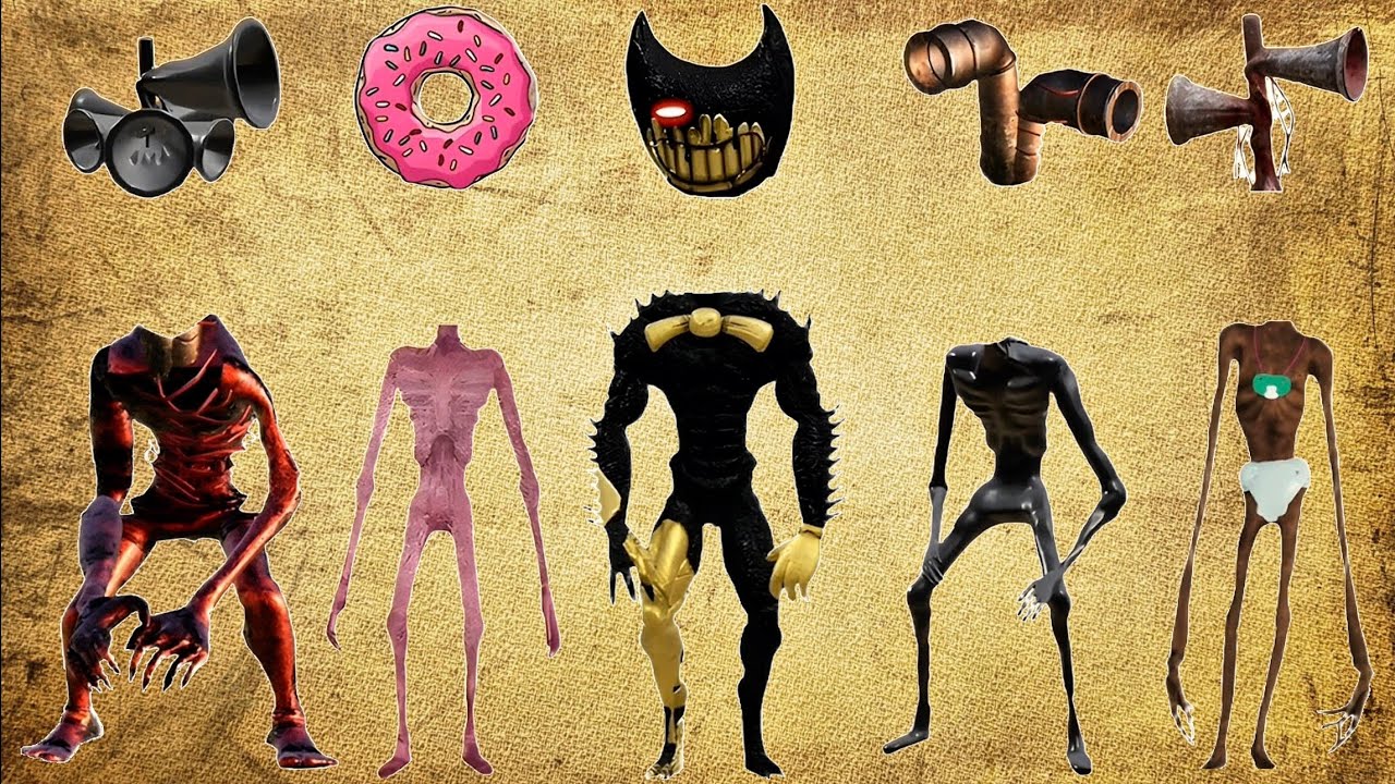 WRONG HEADS SIREN HEAD CAR, GREEN HOUSE HEAD, SCARY HOUSE, SIREN HEAD DOUBLE, SIREN HEAD THUNDERBOLT