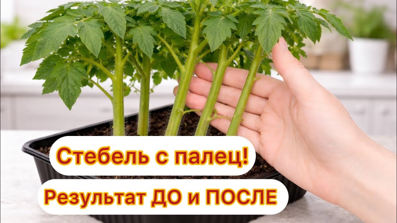 ЗА ПАРУ ДНЕЙ У ТОМАТОВ СТЕБЕЛЬ ТОЛЩЕ ПАЛЬЦА! ПЕРВАЯ САМАЯ ВАЖНАЯ ПОДКОРМКА!
