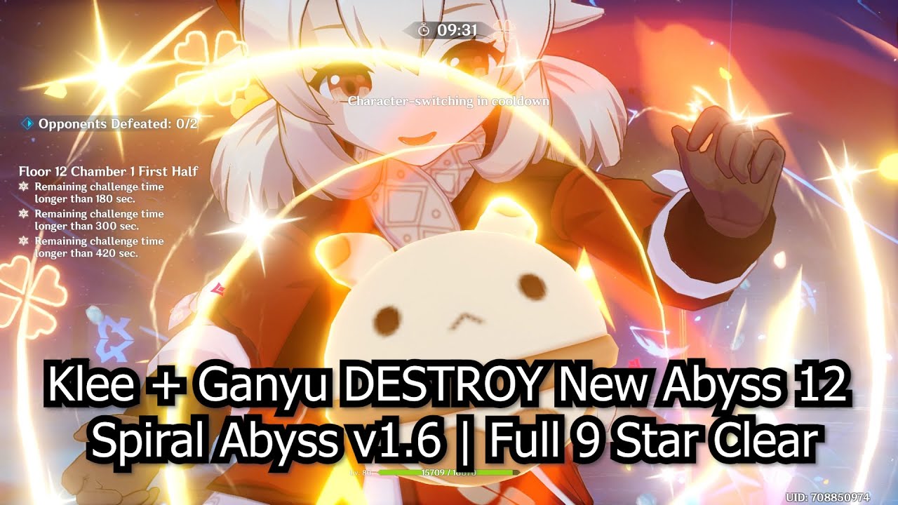 [1.6] Ganyu and Klee DESTROY New Floor 12 | Full 9 Star Spiral Abyss v1.6 | Genshin Impact
