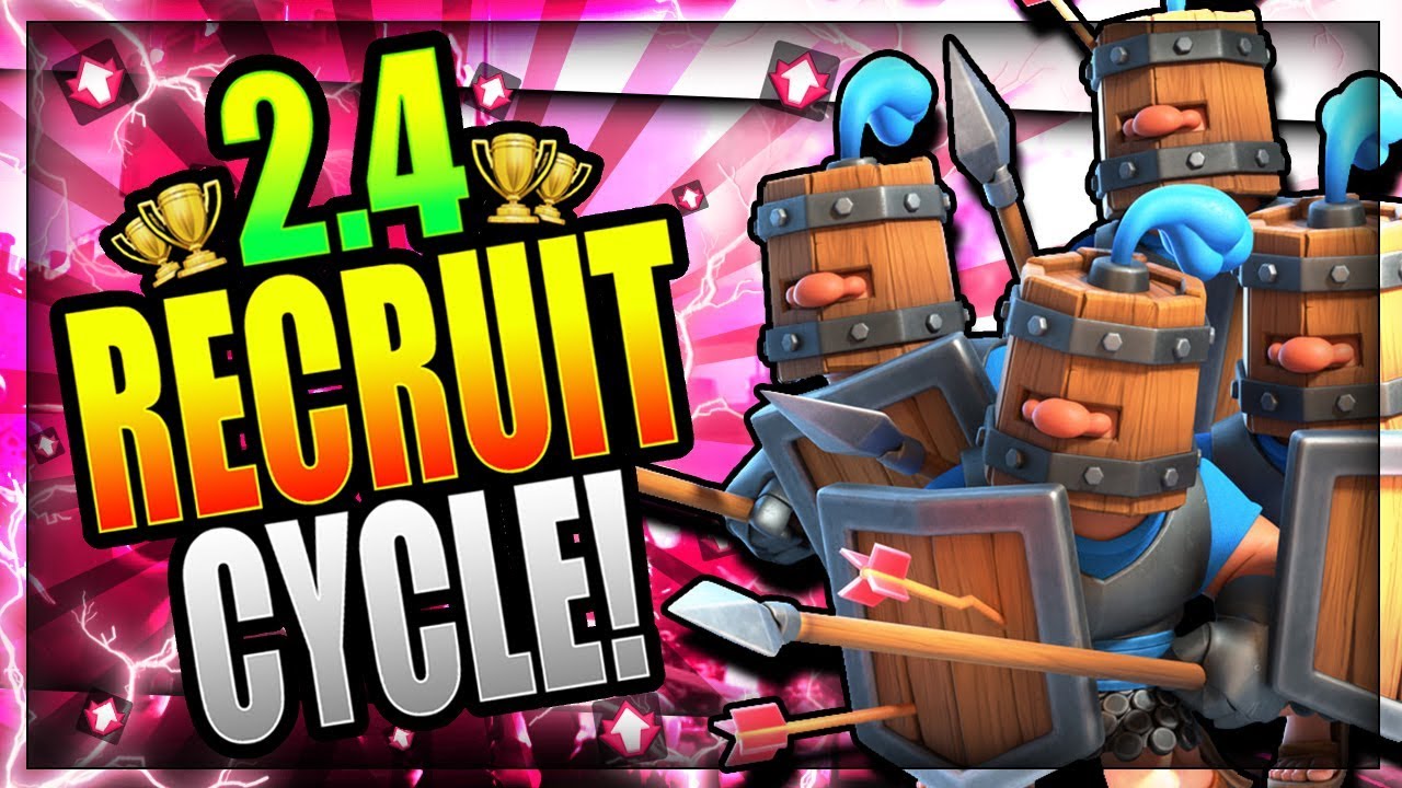 FASTEST RECRUIT CYCLE EVER!! CRAZY 2.4 ELIXIR CYCLE DECK!! Clash Royale Recruit Deck