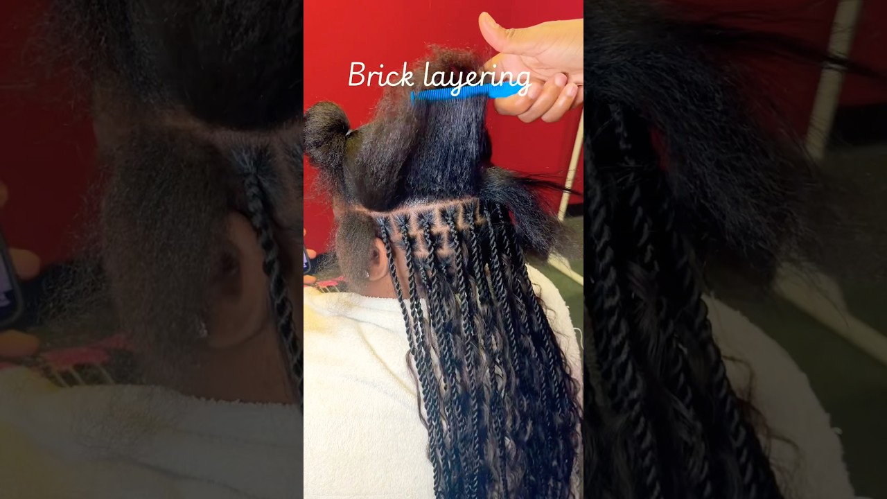 Brick layering knotless boho twists 