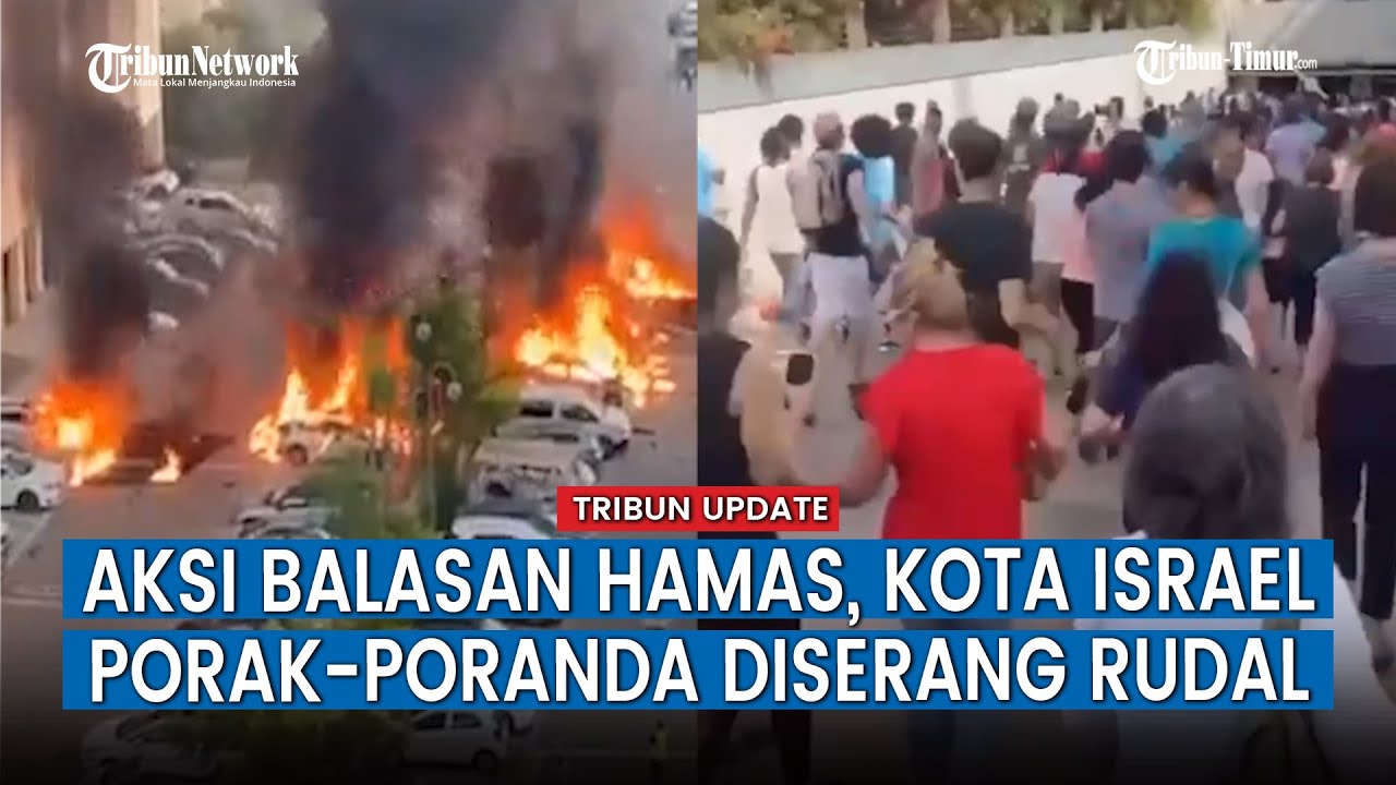 FULL Aksi Balasan! Hamas Bombardir Area Perkotaan Israel, Penduduk Kalang Kabut Selamatkan Diri