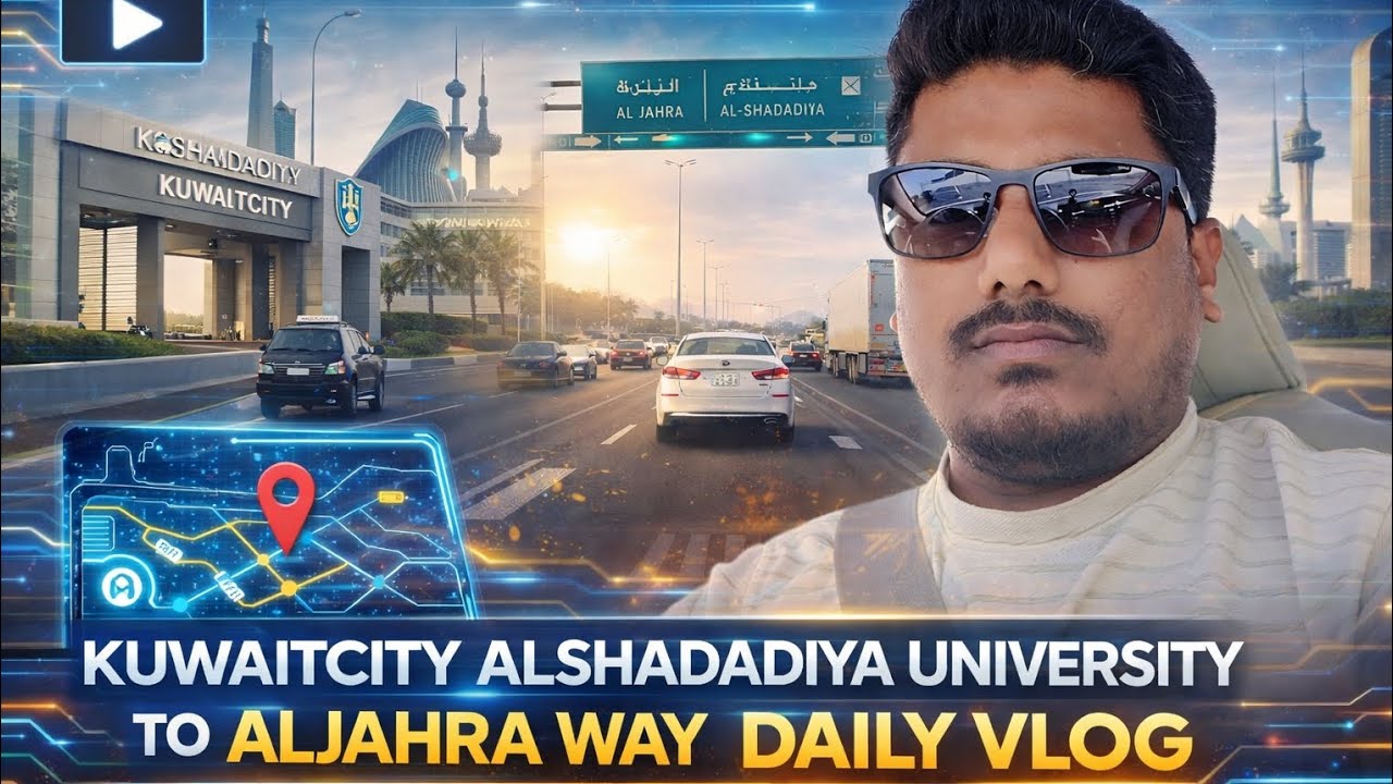 Driving from alshadadiya university to AlJahra Kuwait 🇰🇼 daily travel vlog 