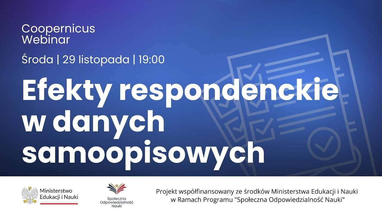 Efekty respondenckie w danych samo opisowych - Webinar Coopernicus
