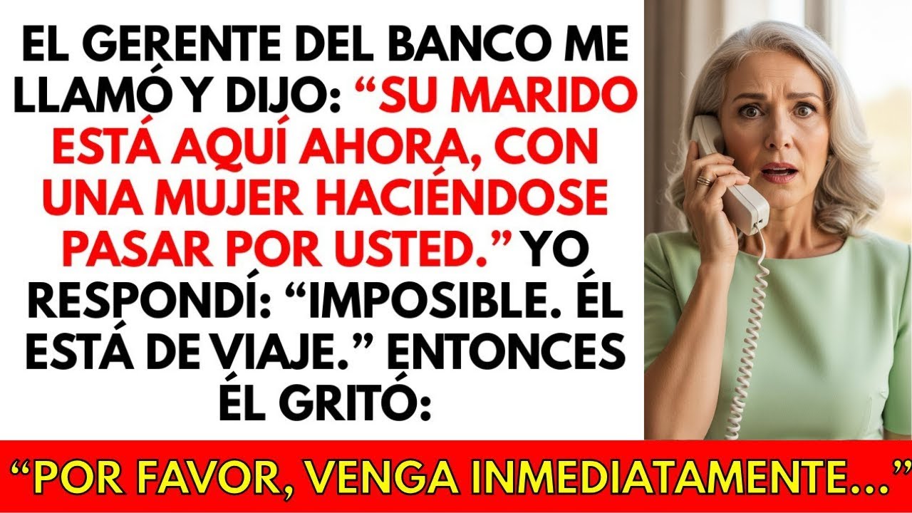 El banco me llamó: “Su marido está aquí con otra mujer.” Respondí: “¿IMPOSIBLE, él no debía viajar?”