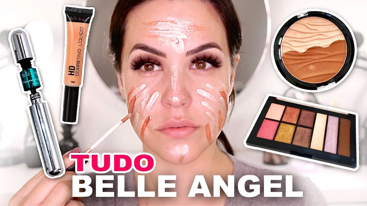 MAQUIAGEM COM PRODUTOS BELLE ANGEL QUE NUNCA USEI